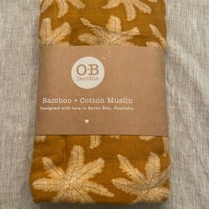 O•B Designs, Super soft baby swaddle, blanket bamboo +cotton muslin. 120x120cm,